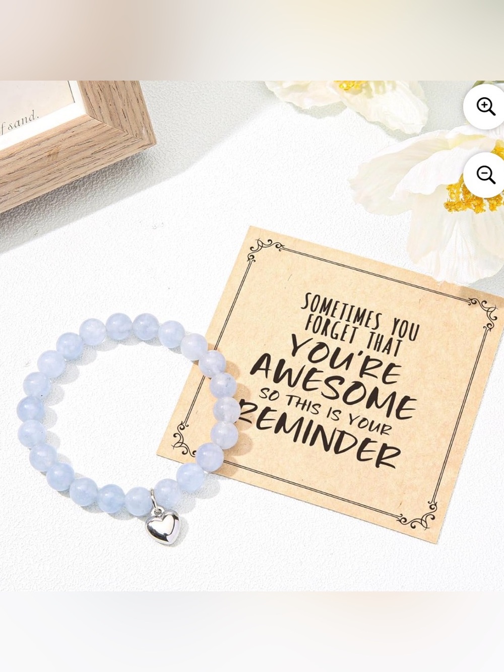 5/$30 Blue Beaded Heart Charm Bracelet & Card NWT 2 available!!